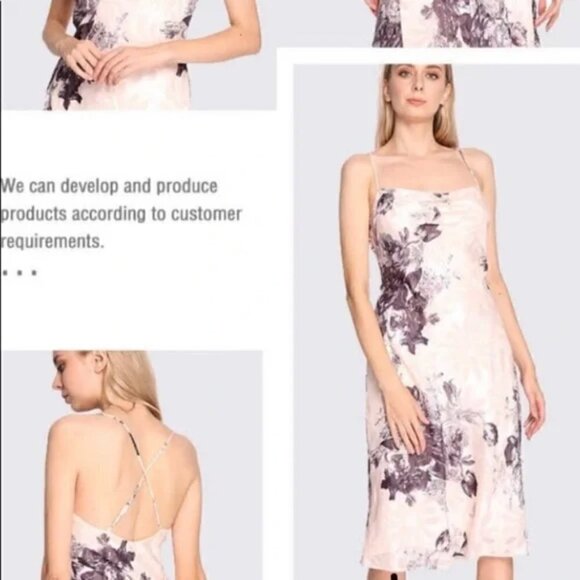 Lulus x ASTR the Label Dress Medium Lynette Blush Floral Print Midi Slip NWT - Picture 4 of 17